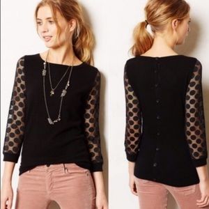 Anthropologie sparrow black button back sweater